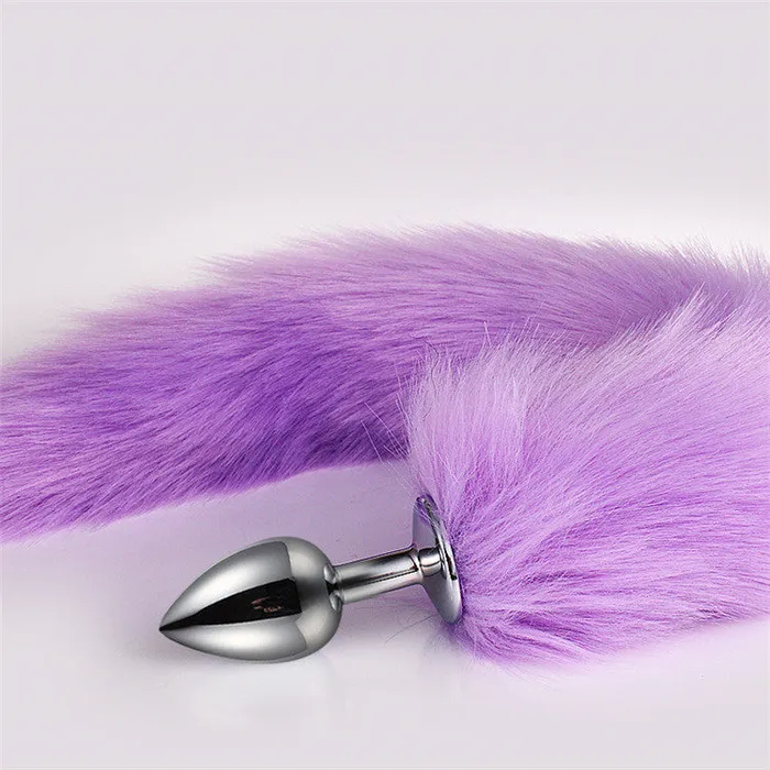 Anal | sexense Purple Plush Cat Ears Headband Fox Tail Set Cosplay Costume