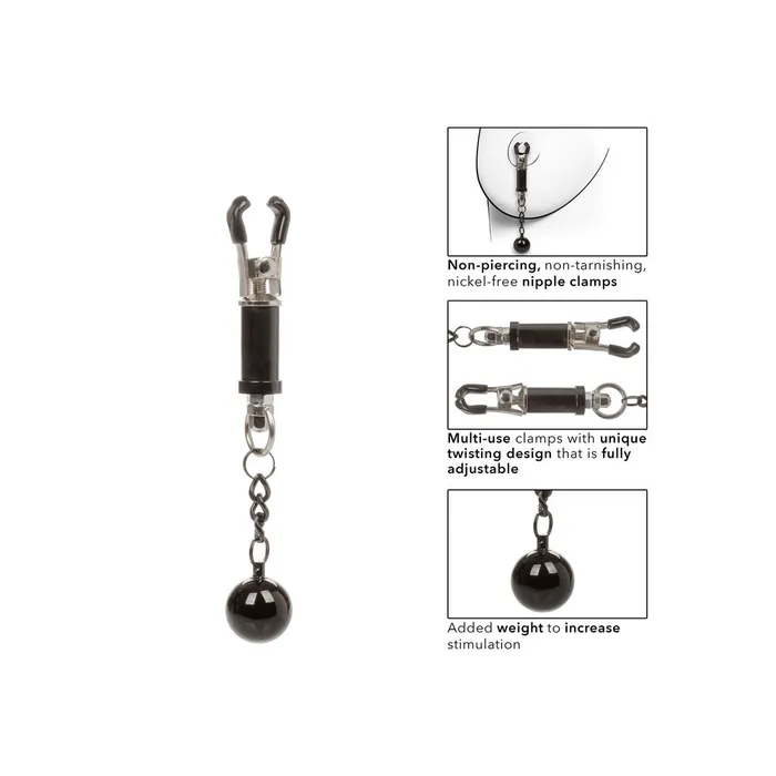 California Exotic Female Sex Toys | Nipple Grips Weighted Twist Nipple Clamps