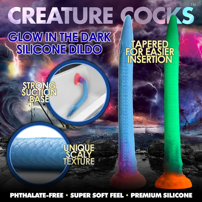 Dildos | Makara Glow-in-the-Dark Silicone Snake Dildo - Creature Cocks