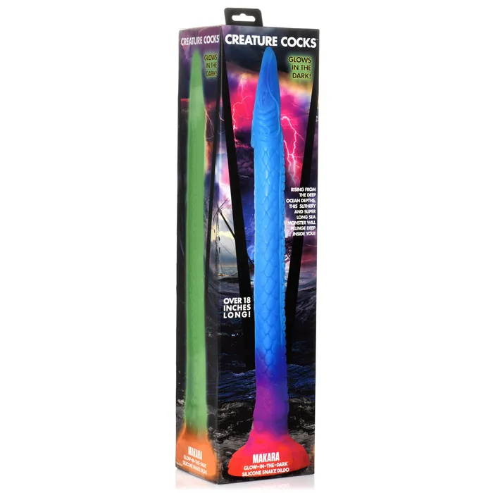 Dildos | Makara Glow-in-the-Dark Silicone Snake Dildo - Creature Cocks