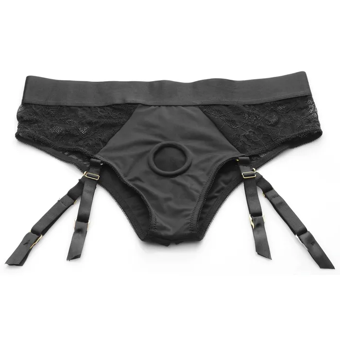 Female Sex Toys | Strap U Laced Seductress Crotchless Panty Harness with Garter Straps