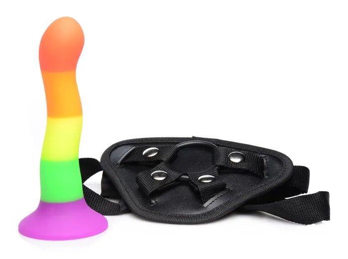 Proud Rainbow Silicone Dildo with Harness | Strap U Female Sex Toys