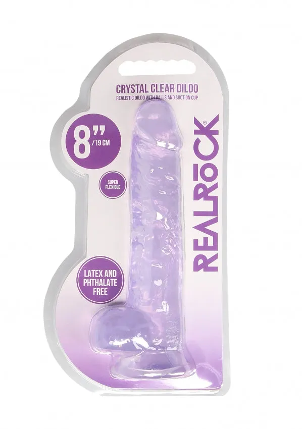 REALROCK 8 Inch 20 cm Realistic Dildo With Balls Purple Dildos