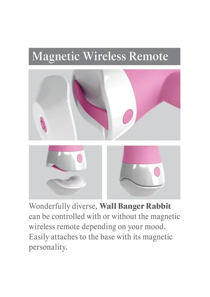 3some 3Some Wall Banger Rabbit Silicone Vibrator USB Rechargeable Suction Cup Wireless Remote Splashproof | Female Sex Toys