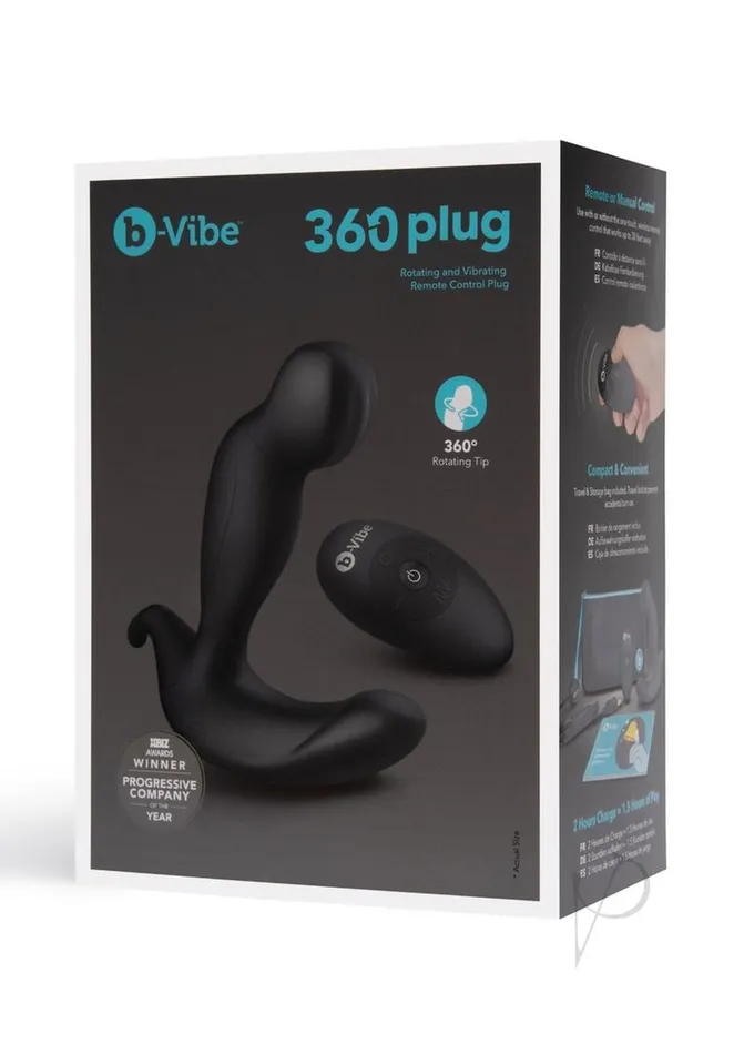 Anal Le Wand BVibe 360 Plug Rechargeable Silicone Rotating and Vibrating Kwith Remote Anal Plug