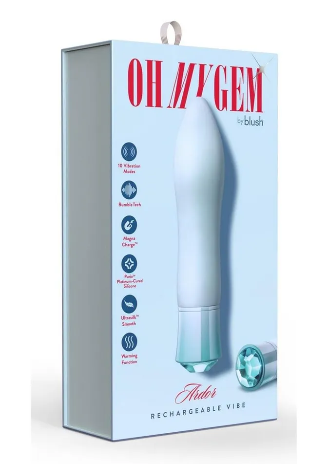 Female Sex Toys | Oh My Gem Oh My Gem Ardor Rechargeable Silicone Vibrator - Aquamarine