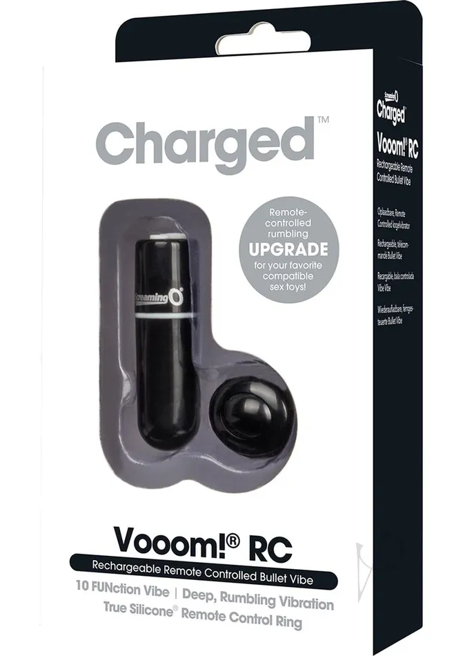 Female Sex Toys Screaming O Charged Vooom Remote Control Bullet Blk