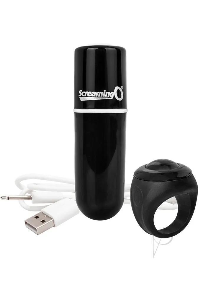 Female Sex Toys | Screaming O Charged Vooom Remote Control Bullet Blk