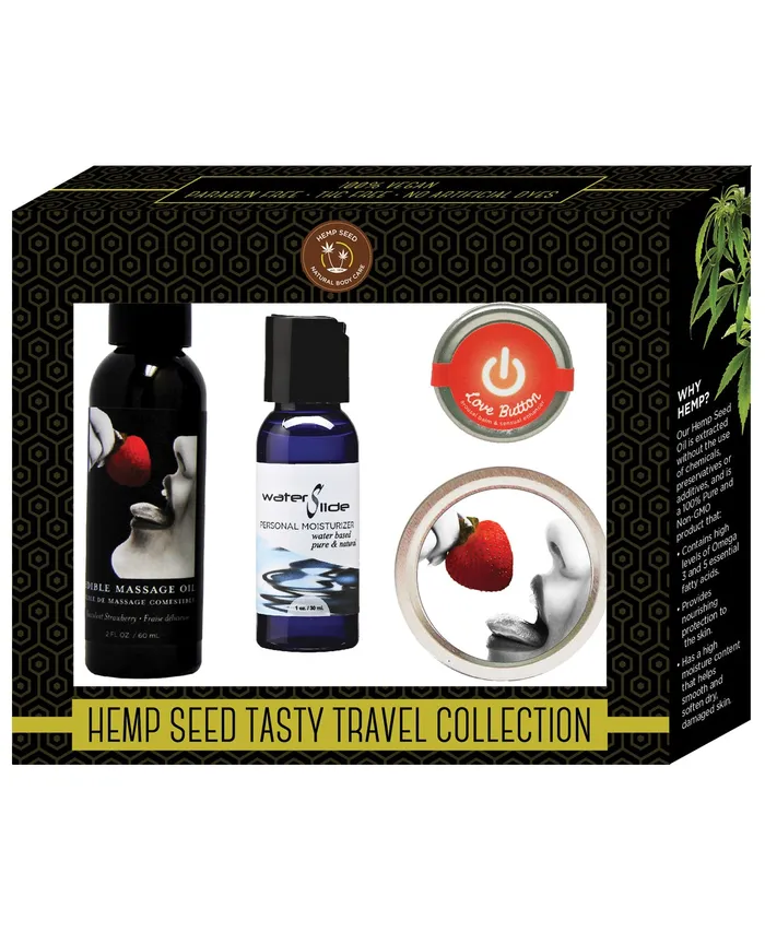 Earthly Body Hemp Seed Tasty Travel Collection Strawberry Earthly Body Female Sex Toys