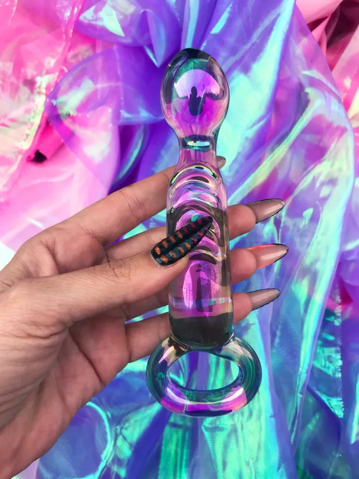 hello.kinky.999 Dildos | 💦  Clear Holographic Glass Dildo 💦