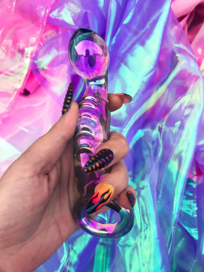 hello.kinky.999 Dildos | 💦  Clear Holographic Glass Dildo 💦