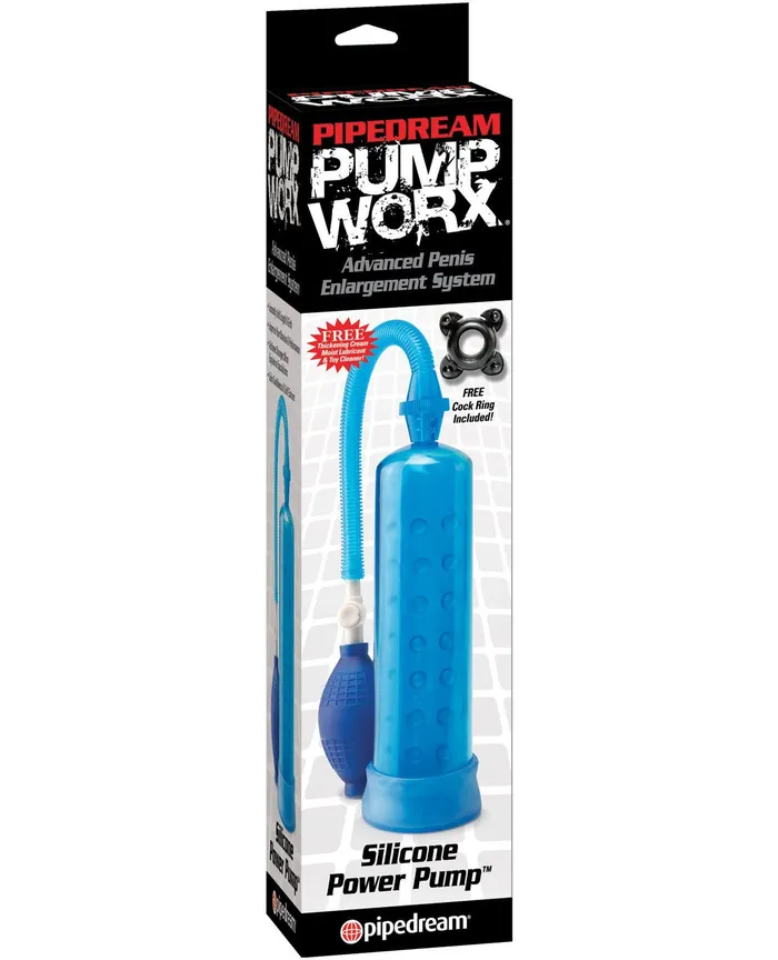 Pump Worx Pump Worx Silicone Power Pump Blue Male Sex Toys