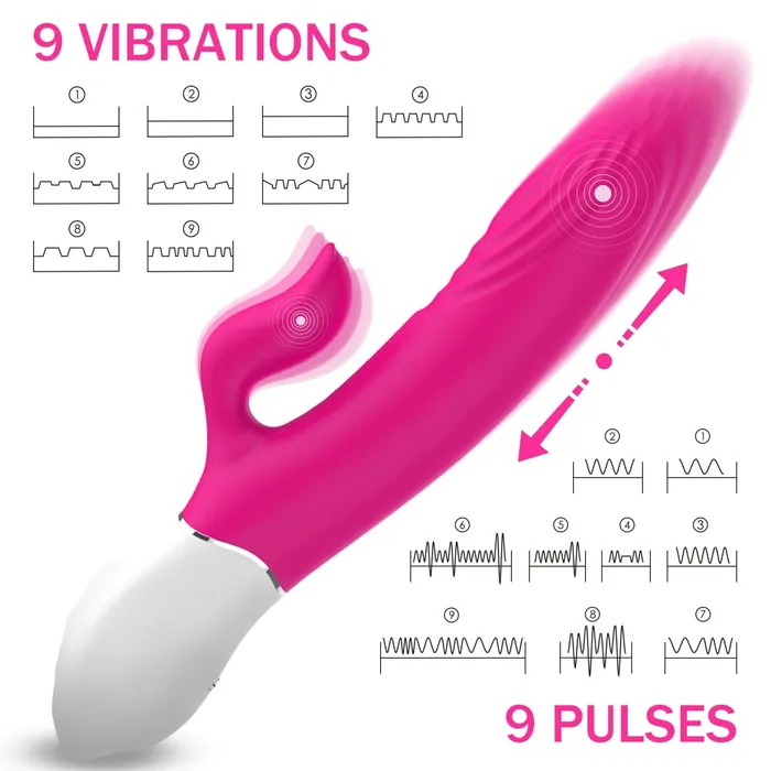 9 Pulsating Vibrating Modes Mute Rabbit G Spot Vibrator with Heating Sorlove Female Sex Toys