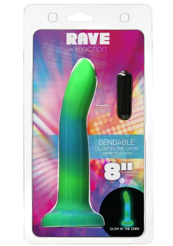 Addiction Rave Silicone Glow In The Dark Dildo Addiction Dildos