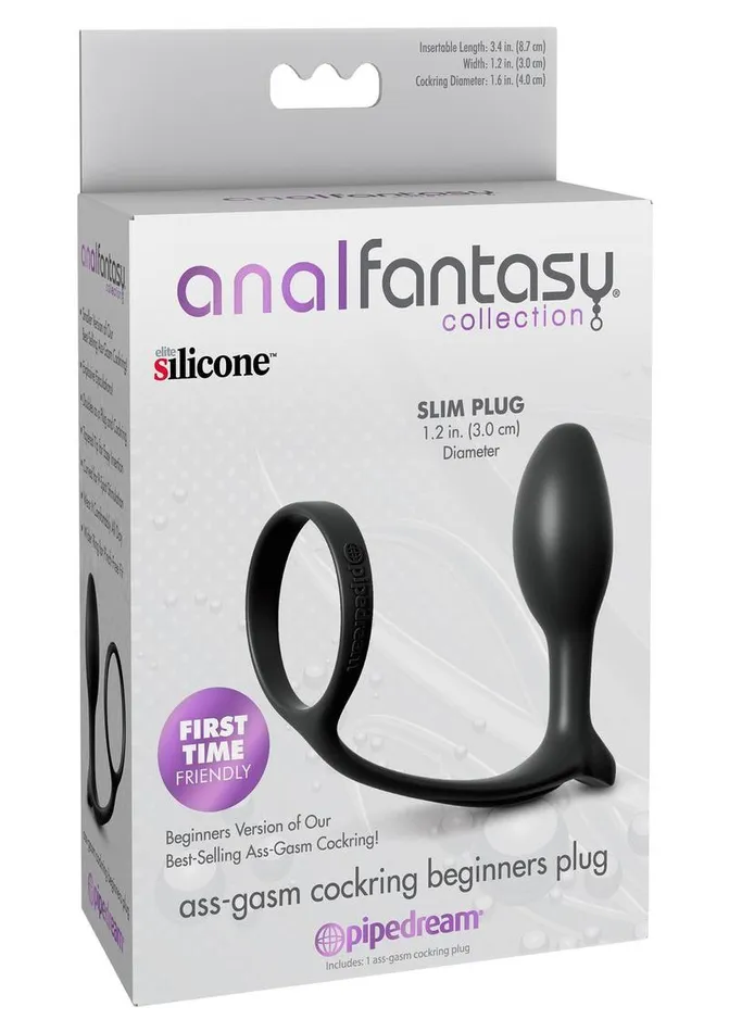 Anal Fantasy Collection Anal Fantasy Collection AssGasm Cock Ring Beginners Silicone Plug Slim Male Sex Toys
