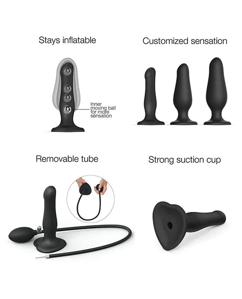 Anal Lovely Planet Strap On Me Inflatable Dildo Plug Black