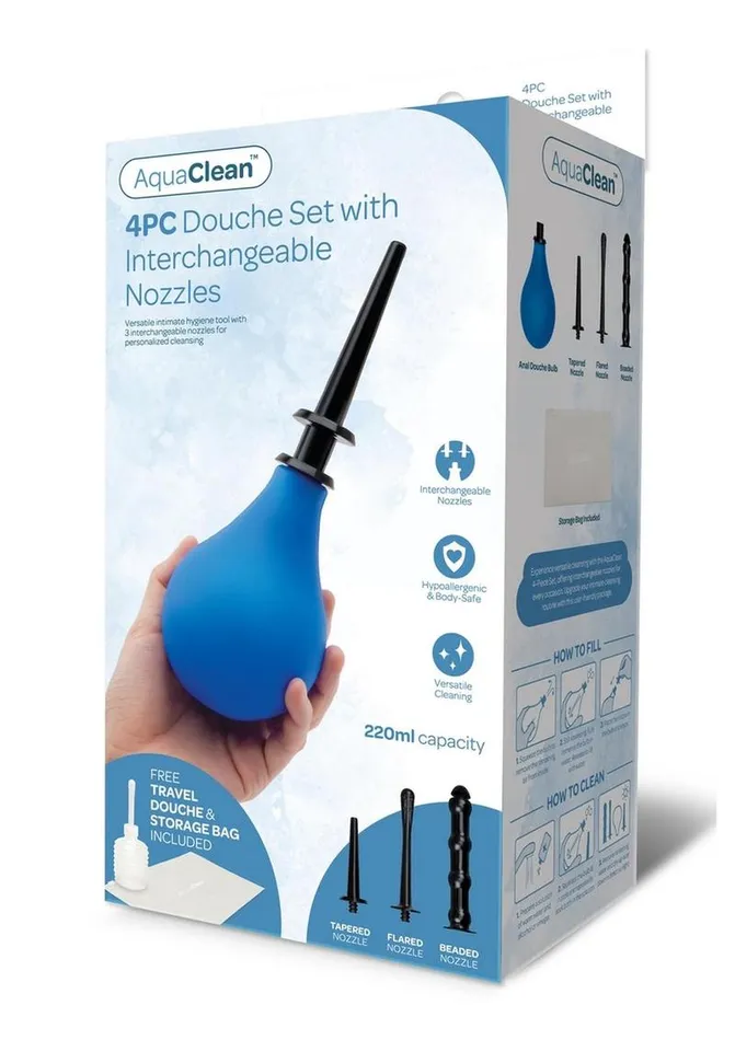 Aquaclean 220ml Douche with Interchangeable Nozzle AquaClean Male Sex Toys