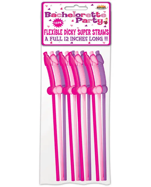 Bachelorette Party Flexy Super Straw 10pk Hott Products Female Sex Toys