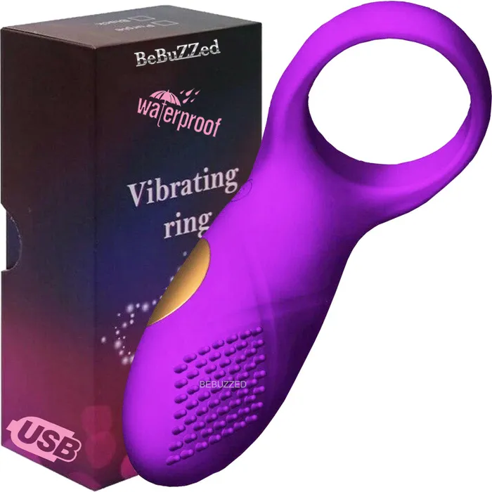 BeBuZZed Bebuzzed Steve Vibrating Cock Ring USB Couples Penis Ring Purple Couples