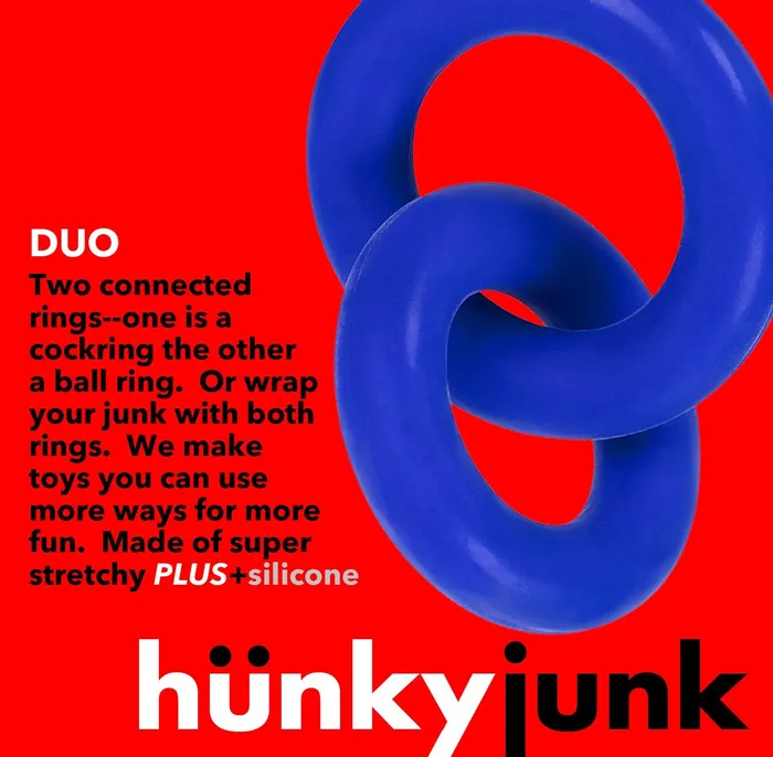 Blue Ox Designs LLCDba Oxballs Male Sex Toys Hunky Junk Duo Linked Cock Ball Rings