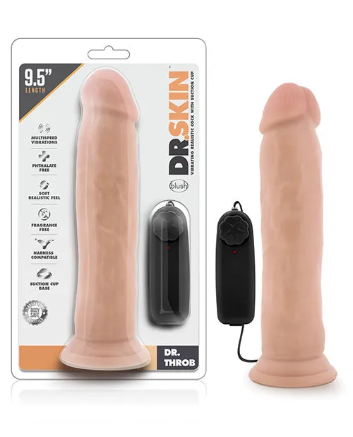 Blush Novelties Dr Throb 95 Vibrating Cock Vanilla Dildos