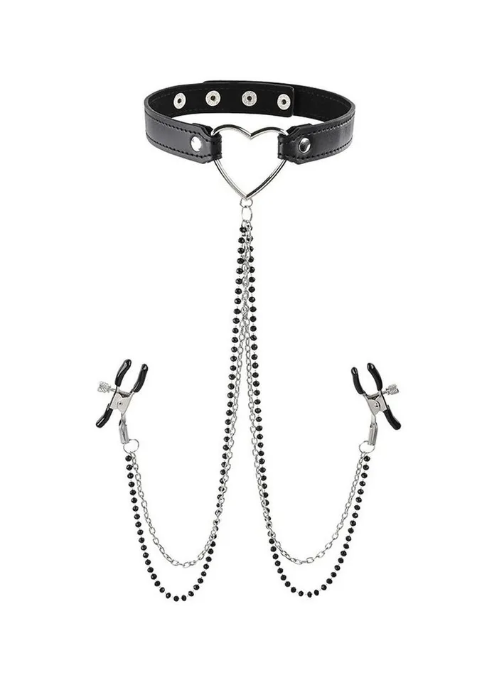 Couples Sex and Mischief Sex and Mischief Amor Collar with Nipple Clamps