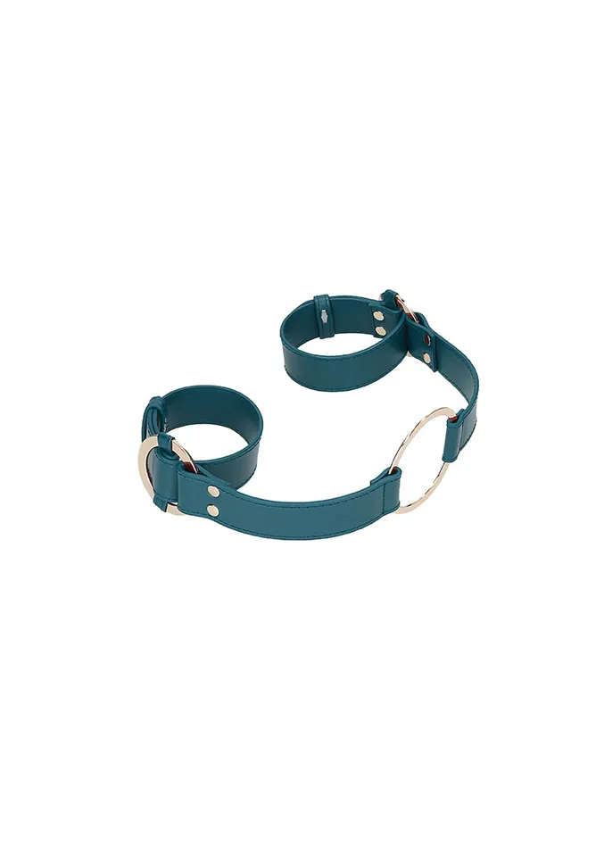 Couples Shots America Ouch Halo Handcuff With Connector Green