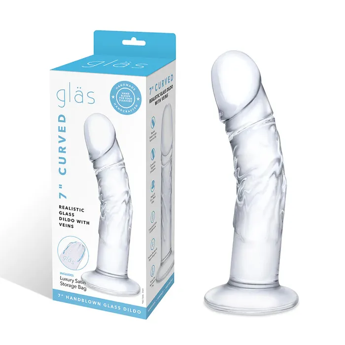 Dildos Electric Eel INC Glas 7 Curved Glass Dildo Clear