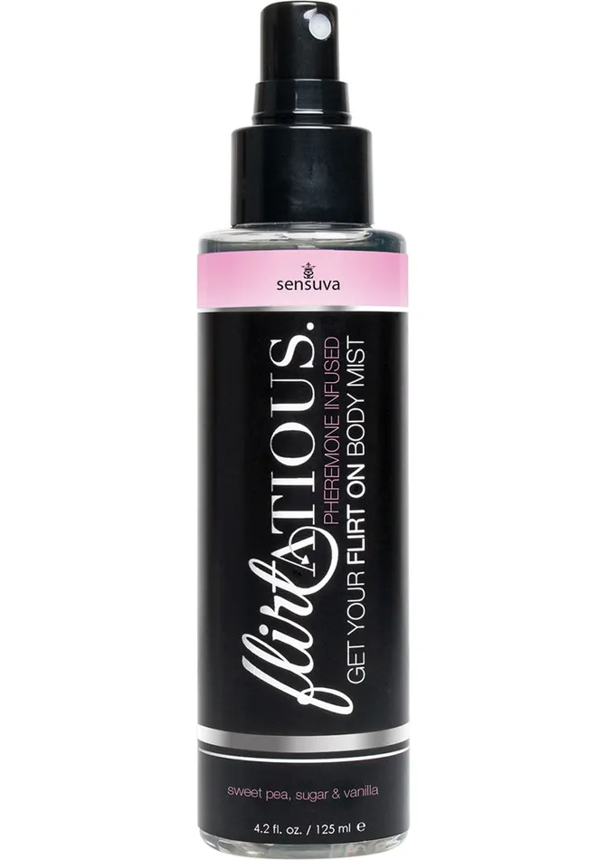 Dildos Flirtatious Flirtatious Pheremone Infused Body Mist Vanilla Sugar and Sweet Pea 42oz Spray