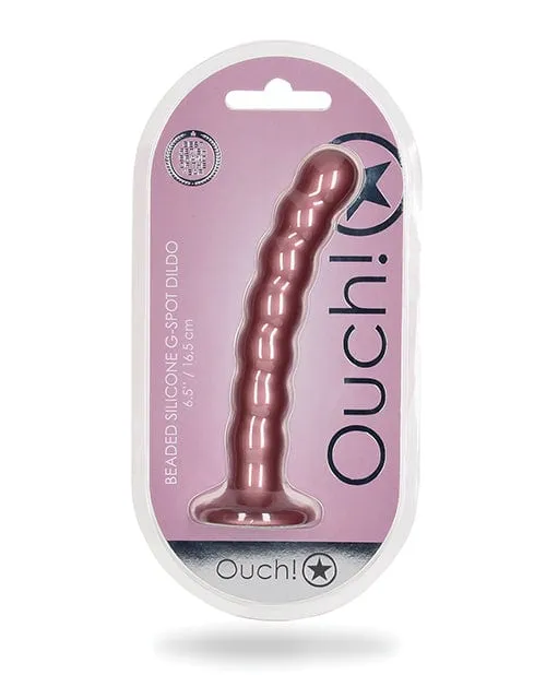 Dildos Shots America LLC Shots Ouch 65 Beaded Gspot Dildo Rose Gold