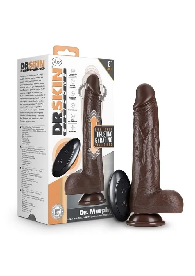 Dr Skin Female Sex Toys Dr Skin Silicone Dr Murphy Rechargeable Thrusting Dildo with Remote Control