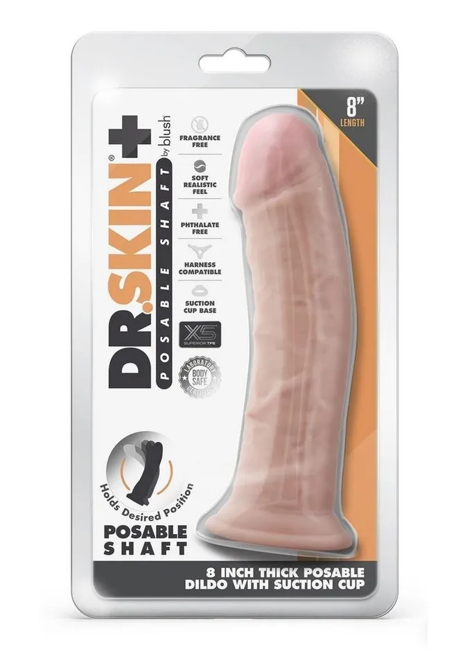 Dr Skin Plus Thick Posable Dildo with Suction Cup Dr Skin Female Sex Toys