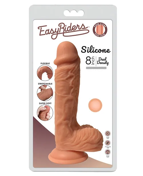 Easy Rider DualDensity Silicone Dildo w Balls Curve Toys Dildos