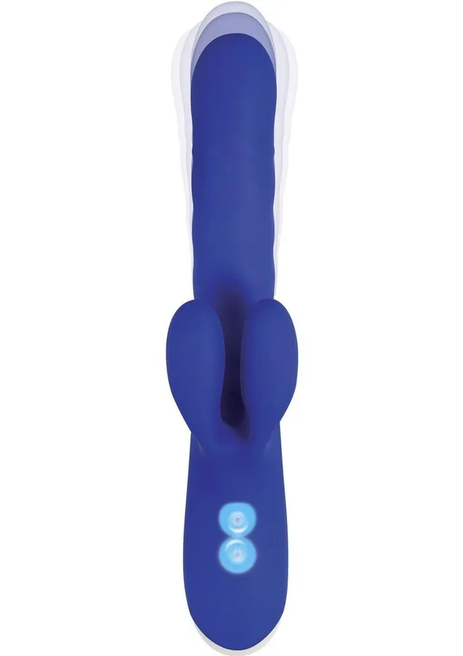 Evolved Female Sex Toys Grand Slam Thrusting and Twirling Rechargeable Silicone Vibrator with Clitoral Stimulator