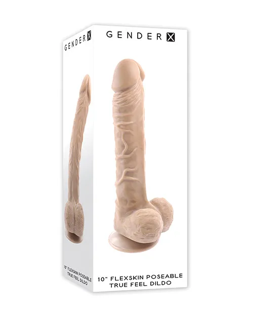 Evolved Novelties INC Dildos Gender X Flexskin Poseable True Feel 10 Dildo Light