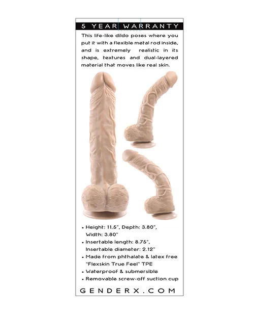 Evolved Novelties INC Dildos Gender X Flexskin Poseable True Feel 10 Dildo Light