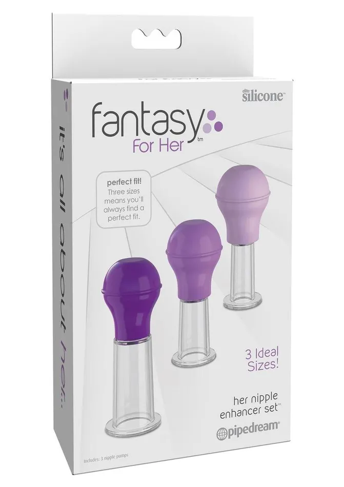 Fantasy For Her Couples Fantasy For Her Nipple Enhancer Set 3 Size Kit Silicone