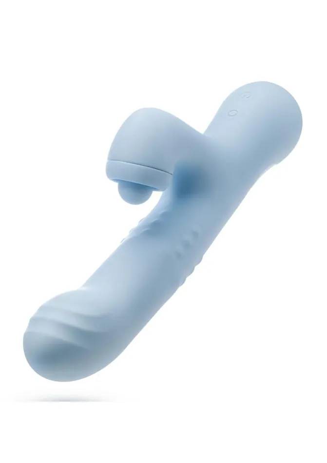 Female Sex Toys Blush Devin Rechargeable Silicone Rabbit Vibrator Blush