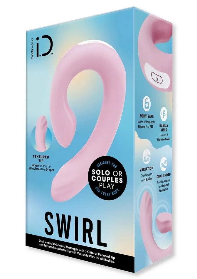 Female Sex Toys Bodywand Bodywand Id Swirl Rechargeable Silicone Vibrator with Clitoral Stimulator