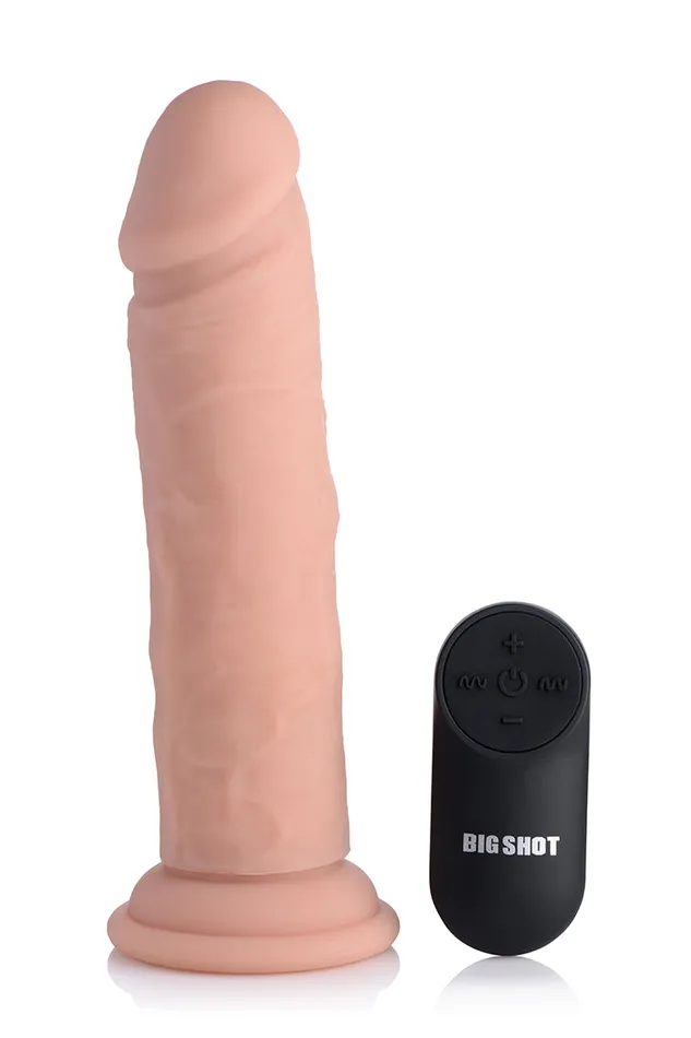 Female Sex Toys Curve Toys Big Shot 7 Wireless Vibrating Silicone Dildo