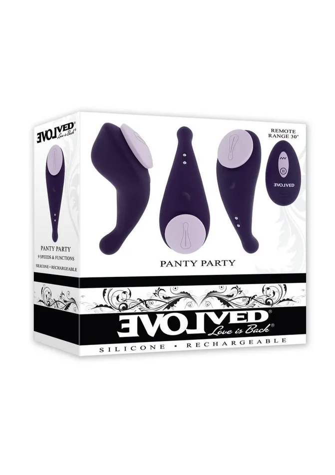 Female Sex Toys Evolved Panty Party Rechargeable Silicone Vibrator with Remote