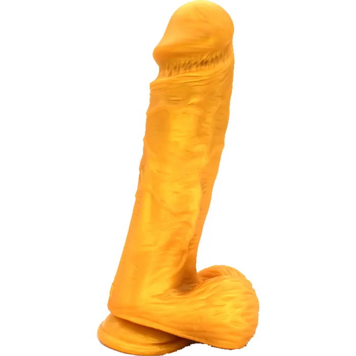 Female Sex Toys FAAK FAAKG117 25cm Large Realistic Veined Dildo Liquid Silicone Gold