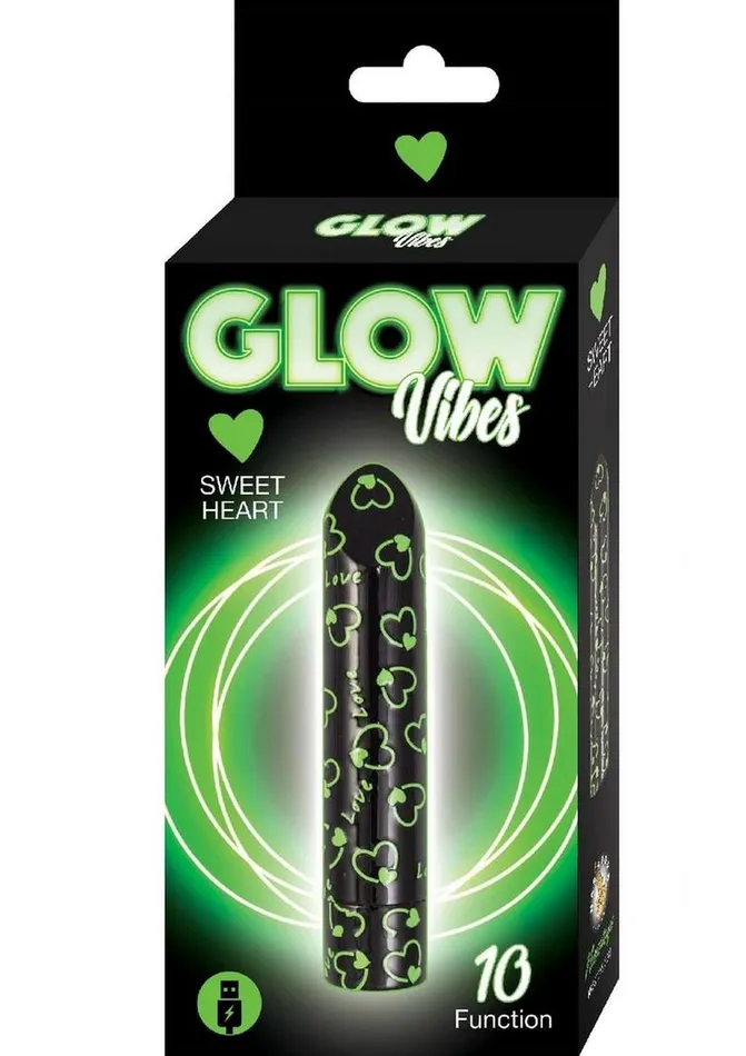 Female Sex Toys Glow Vibes Glow Vibes Sweet Heart Rechargeable Glow In The Dark Bullet