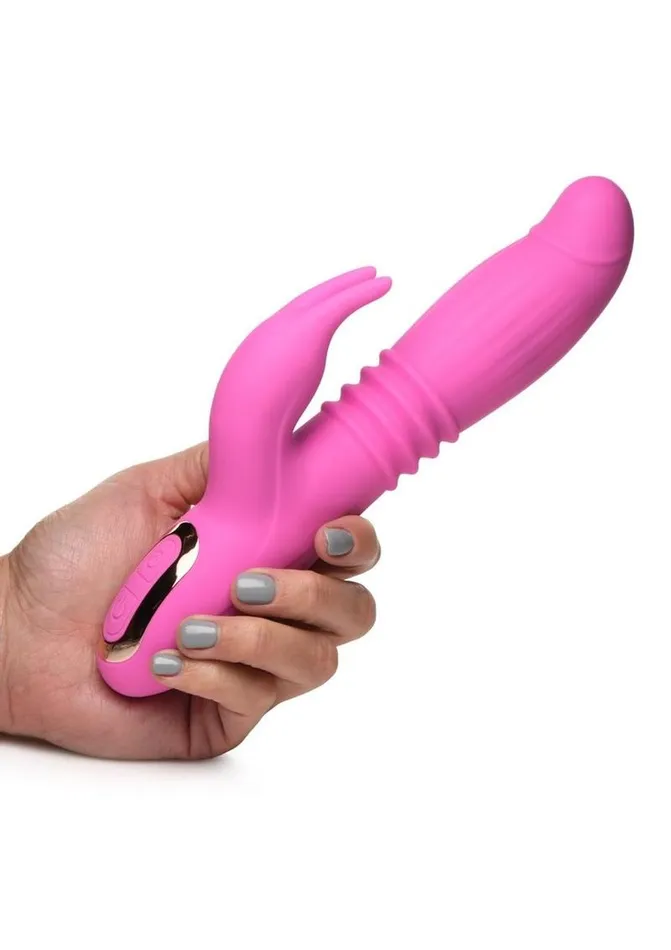 Female Sex Toys Inmi Inmi Lil Swell 35x Thrusting and Swelling Rechargeable Silicone Rabbit Vibrator