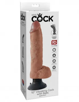 Female Sex Toys King Cock 10 Vibrating Cock With Balls Ta Nice and nasty Bz