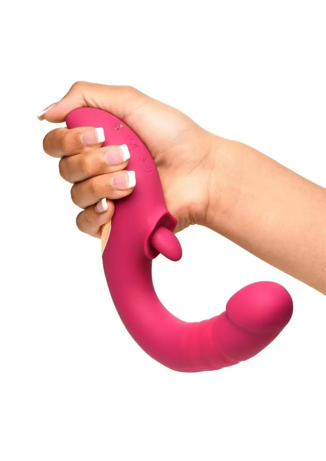 Female Sex Toys Lickgasm Lickgasm Tease and Please Rechargeable Silicone Thrusting Andamp Licking Vibrator