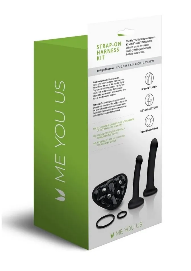 Female Sex Toys Me You Us ME YOU US StrapOn Harness Kit with 6in and 8in Dildos