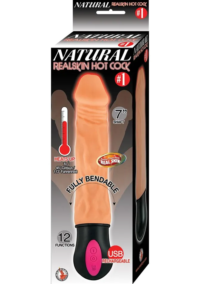 Female Sex Toys Natural Realskin Hot Cock 1 Rechargeable Warming Vibrator Natural