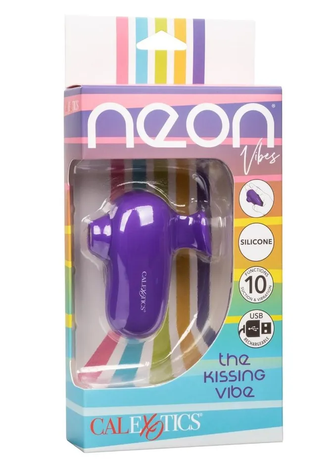 Female Sex Toys Neon Vibes Neon Vibes The Kissing Vibe Rechargeable Silicone Clitoral Stimulator