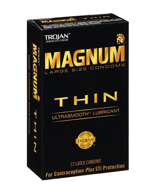 Female Sex Toys Paradise Marketing Trojan Magnum Thin Condom Pack of 12